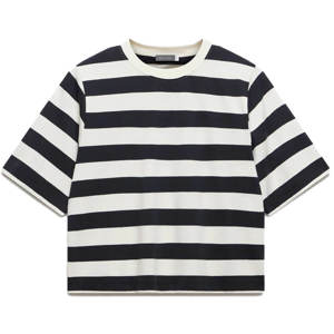 Mint Velvet Cream Striped Ultimate T Shirt